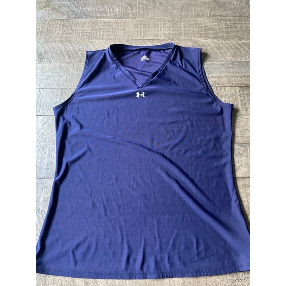 Under Armour Men's Navy Blue V Neck Tank top Size XXL - Picture 1 of 7